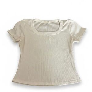 Women's White Ribbed Top